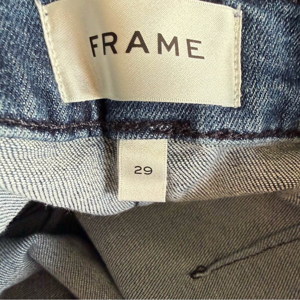 Frame Le Slim Palazzo Bardot Pocket Jeans in Thunderstorm - Picture 13 of 14